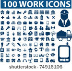 100 work icons  vector