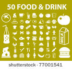 50 natural food   drink icons ...