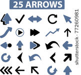 25 arrows icons  signs  vector