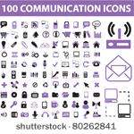 100 communication icons  signs  ...