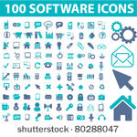 100 software icons  signs ...