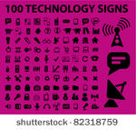 100 technology icons  signs ...