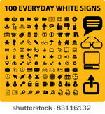 100 everyday set icons  signs ...