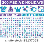 200 media   holidays icons ...
