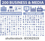 200 business   media icons ...