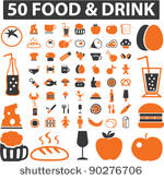 food   drink icons set  signs ...