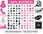 100 business icons set  vector