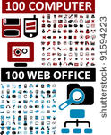 200 computer   web office icons ...