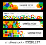 four rainbow colored banners