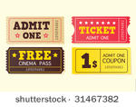 vintage cinema tickets. on...