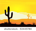 mexico desert sunset with...