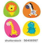 cute safari animals set   lion  ...