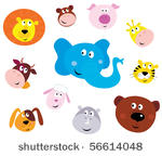 cute animal head icons  ...
