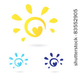 abstract vector sun icon with...