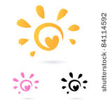 abstract vector sun icon with...