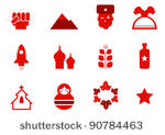 communism and russia icons set...