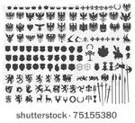 silhouettes of heraldic design...