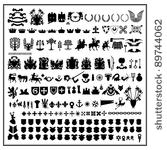 silhouettes of heraldic design