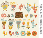 hand drawn vintage floral...