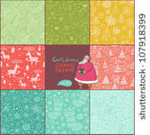 set of christmas patterns ...