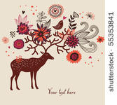 cartoon background with deer...