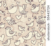 romantic seamless pattern in...