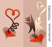 pair of vector cards   love...