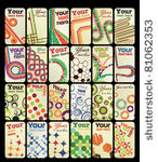 set of 24 vertical retro...
