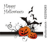 dark halloween card with bat...