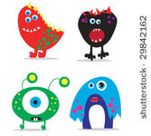 set of cute cartoon monsters....