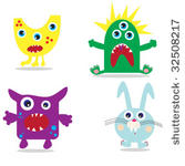 set of cute cartoon monsters....