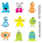 set of cute cartoon monsters....