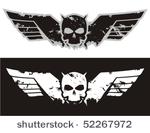 skull with wings. vector...