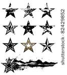 vector grunge stars set.