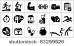 vector bodybuilding icons set....