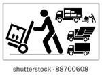 delivery man pushing a cargo...