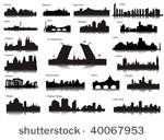 detailed vector silhouettes of...