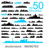 city silhouettes of the most...