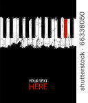 grunge red piano key with copy...