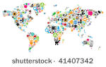world map made of internet and...
