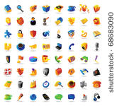 realistic vector icons set on...