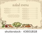menu design with vegetables and ...