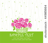 card with vector stylized roses ...
