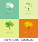 a tree in four different...