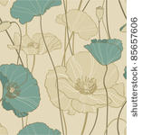floral seamless pattern  poppies