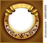 gold vintage circle frame with...