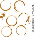 coffee stain rings vector