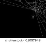 spiderweb and spider on black...