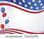 red white and blue flag wave...