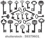 collection of antique keys